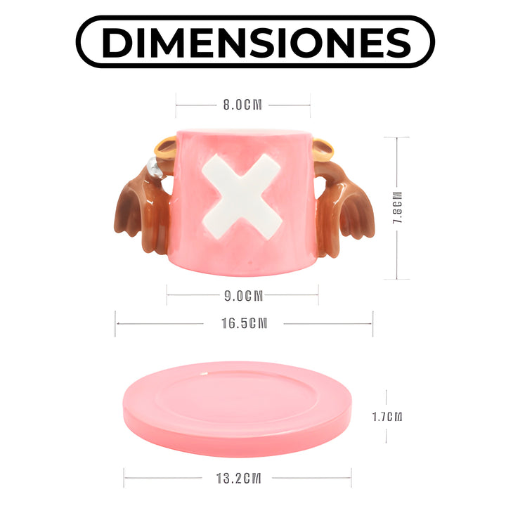 taza ceramica hecha a mano de chopper de one piece