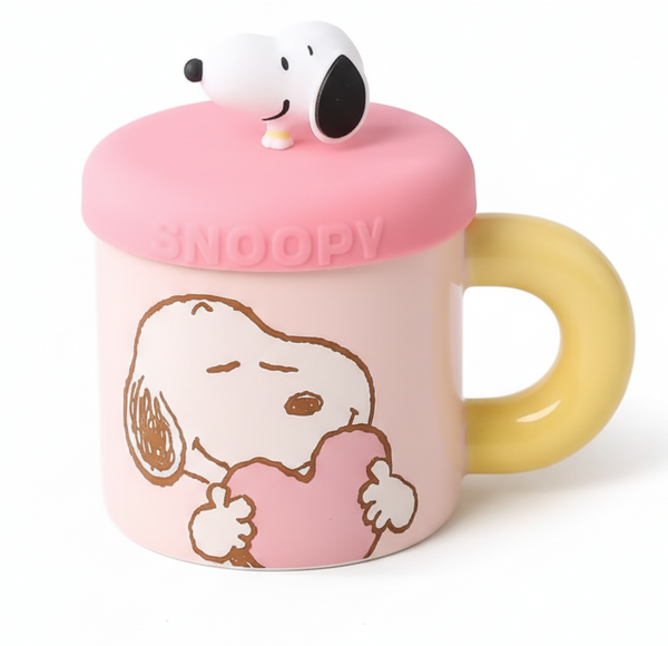 taza snoopy rosada 