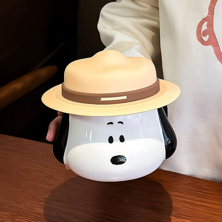 Taza Tazon Snoopy de 500ml blanca con orejas 3d